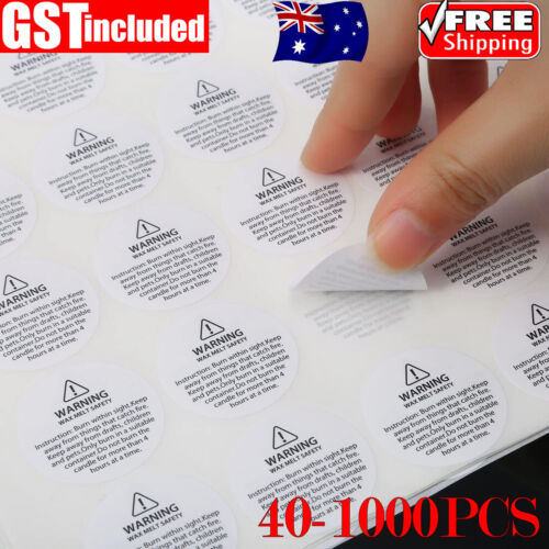 1000X 30mm Candle Warning Sticker Generic Warning Sticker Burning Warning Label - Lets Party