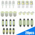 28pcs Car Interior LED Light Bulbs Kit For Dome License Plate Lamp Accessories - Lets Party