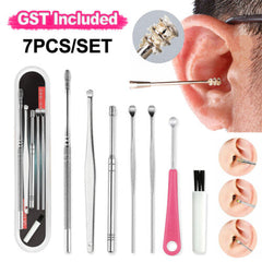 Ear Wax Removal Kit 7pc - Stainless Steel Ear Picks & Curettes