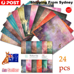 24pcs Paper Pad Brilliant Life Scrapbooking Origami Art Album Journal DIY Craft