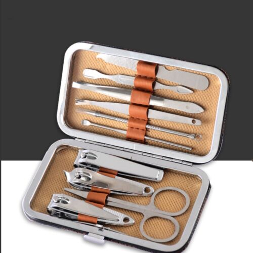 10Pcs Manicure Pedicure Stainless Nail Clippers Kit Set Cuticle Grooming Case AU