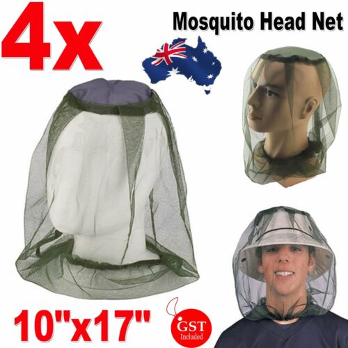 MOSQUITO FLY HEAD NET MESH HAT BEE INSECT BUG MOZZIE PROTECTOR OUTDOOR FISHING