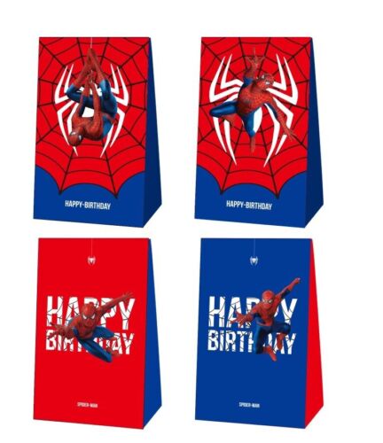 12PCS Spiderman Paper Loot Lolly Gift Bag Party Supplies Birthday Decoration