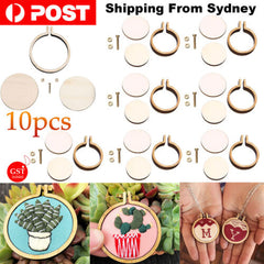 10 Packs Mini Embroidery Hoop Ring Wooden Cross Stitch Frame Kit For Hand Craft
