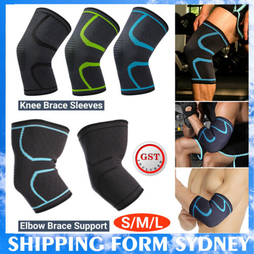 Knee Elbow Brace Support Compression Sleeve Gym Sports Running Joint Pain Relief