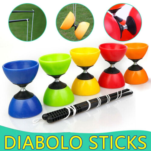 Diabolo Sticks & String Spinning Circus Skills Game Juggling Diablo Set Toy AU