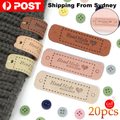 20/40Pcs Tags Handmade With Love Labels Clothing Tags DIY Crafts Sewing 55x15mm