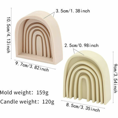 3D Rainbow U Bridge Candle Silicone Mold DIY Striped Making Craft Mould Decor AU