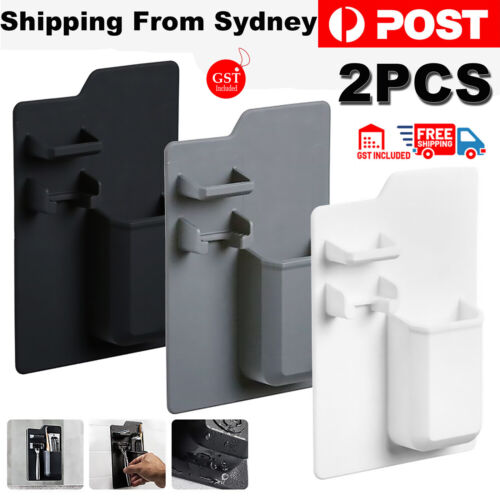 2PCS Space Toothbrush Holder Shower Organizer Silicone Bathroom Storage Razor AU