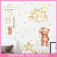 Nursery Wall Stickers – Cute Bear & Balloons Baby Room Decals