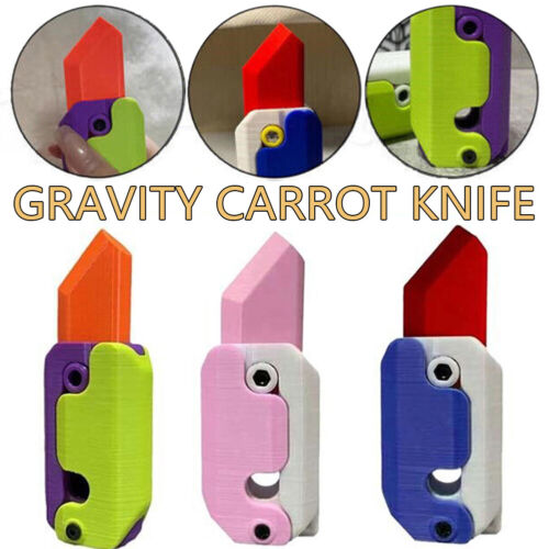 3D Gravity Carrot Knife Toys Plastic EDC Fidget Toys Anxiety Stress Relief Toy