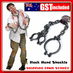 Neck & Hand Shackles Chains Irons Novelty Halloween Fancy Dress Accessory Prop