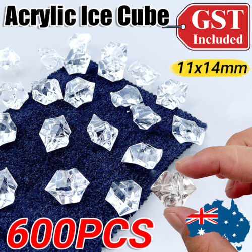 600x Clear Fake Crushed Ice Rocks Ice Cubes Acrylic Vase Fillers Ice Cube Decor