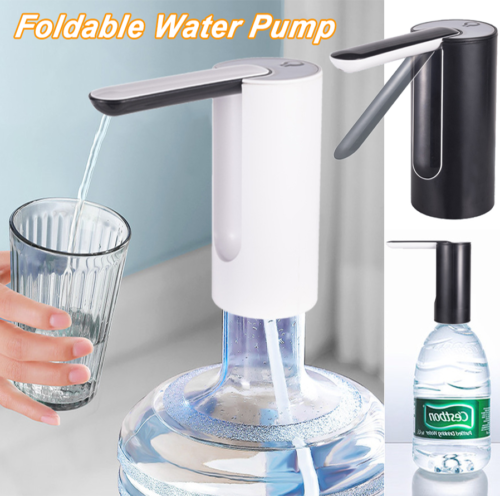 Water Bottle Pump Dispenser Drinking USB Electric Kitchen Home Foldable Button