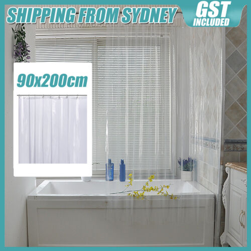 Bath Shower Curtain Bathroom Waterproof Water Mold PEVA Clear Thicken With Hook