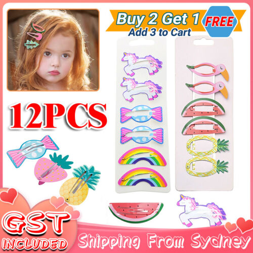 12pcs Girls Hair Clips Hairpin Kids Cute Pin Children Pretty Hairclip Child Girl - Lets Party