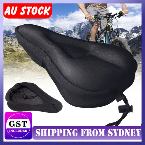 3D Bike Seat Cover Silicone Thick Comfort Gel Cycling Bicycle Saddle Cushion Pad