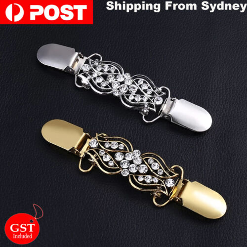 1X Sweater Shirt Crystal Women Cardigan Scarf Clip Clasps Decor Dress Cinch Retr