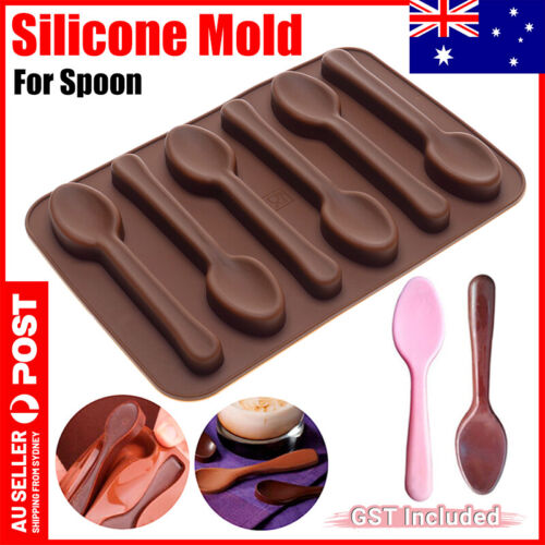 Silicone Spoon Chocolate Mold Jelly Ice Tray Mould Cake Baking Cookies Biscuits