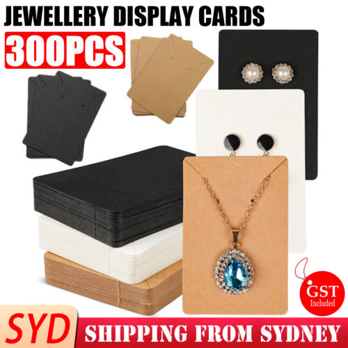300PCS Jewellery Cardboard Display Cards Necklace Stud Earring Brown White Black