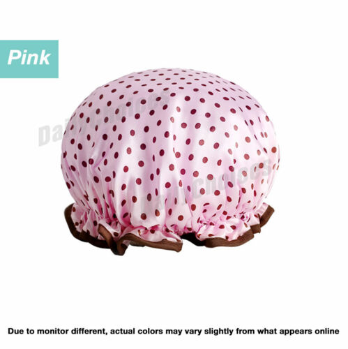 Double Layer Lux Shower Cap Bath Hat Hair Care Women Sleep Waterproof Reusable