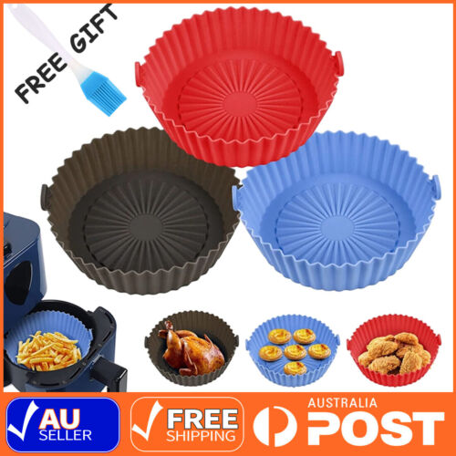 Air Fryer Silicone Pot Air Fryer Basket Liner Non-Stick Reusable Baking Tray AU