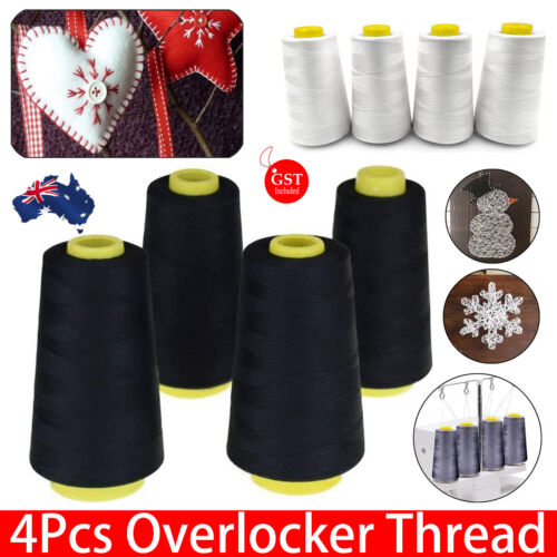 4PCS Overlocker Thread Polyester Yarn Sewing Thread Roll Machine Hand Embroidery