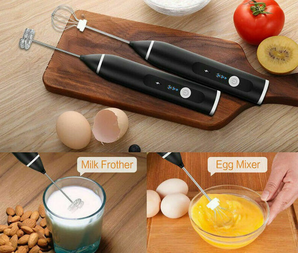 Usb Charging Electric Egg Beater Milk Frother Handheld Drink Coffee Foamer Aus - Lets Party