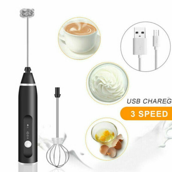 Usb Charging Electric Egg Beater Milk Frother Handheld Drink Coffee Foamer Aus - Lets Party