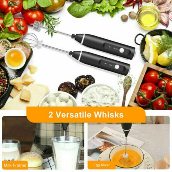 Usb Charging Electric Egg Beater Milk Frother Handheld Drink Coffee Foamer Aus - Lets Party