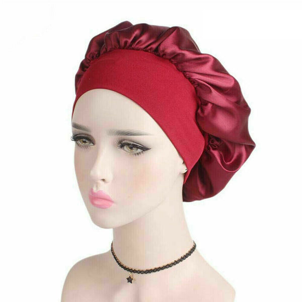 Women's Sleep Hair Hat Care Elastic Sleeping Bonnet Night Soft Cap 8 Colors - Lets Party