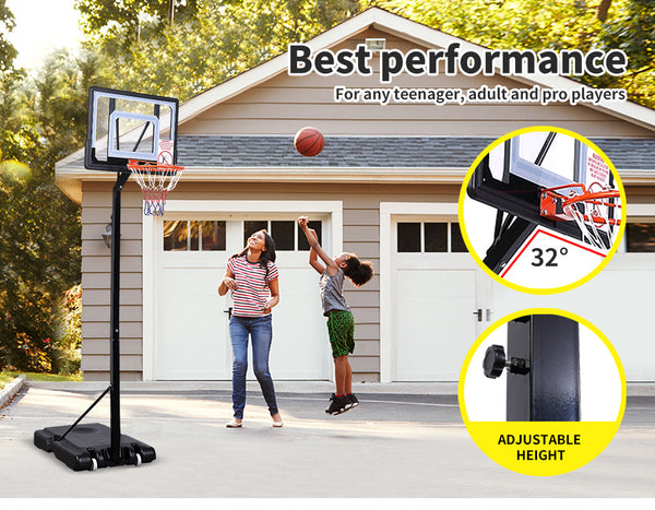 Basketball Hoop Stand Kid Rim Ring System Large Backboard Net Height Adjustable - Lets Party