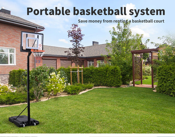 Basketball Hoop Stand Kid Rim Ring System Large Backboard Net Height Adjustable - Lets Party