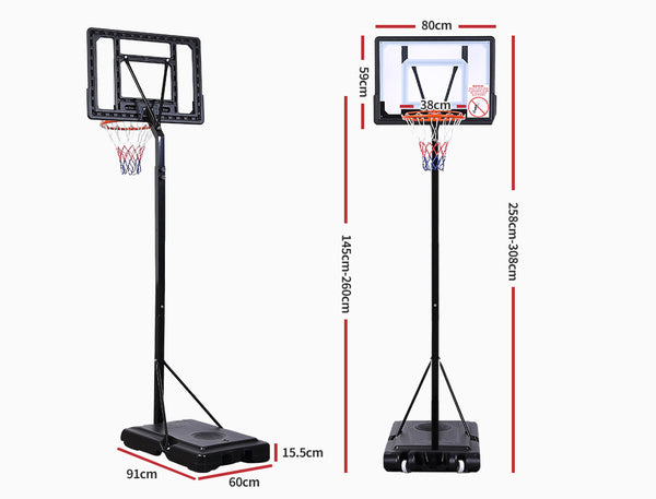 Basketball Hoop Stand Kid Rim Ring System Large Backboard Net Height Adjustable - Lets Party