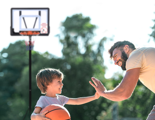 Basketball Hoop Stand Kid Rim Ring System Large Backboard Net Height Adjustable - Lets Party