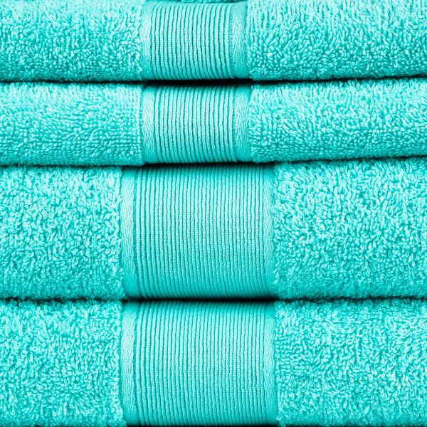 Amelia 500GSM 100% Cotton Towel Set -Single Ply carded 6 Pieces -Blue light - Lets Party